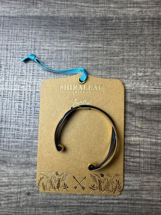 Shiraleah Jewelry - Shiraleah Black and Gold Open Cuff Bracelet